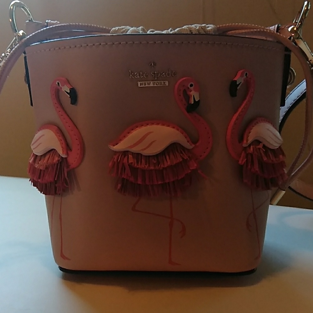Kate Spade by the pool flamingo pippa bucket bag